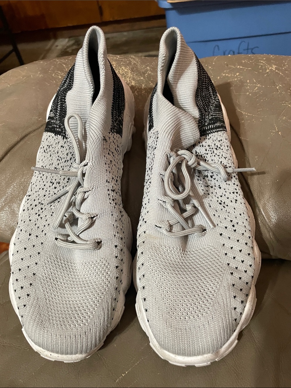 Women's Lightweight Knit Athletic Sneakers - Gray/Black